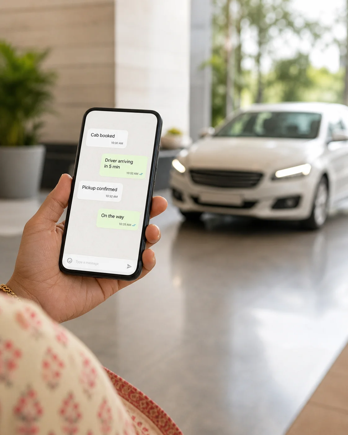 Book cab in Gachibowli via WhatsApp