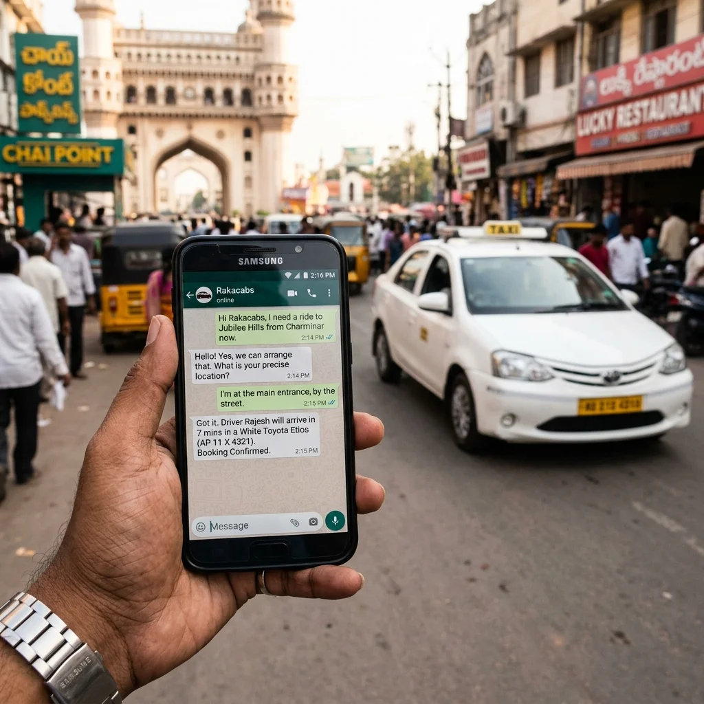 Book cab in Hitech City via WhatsApp
