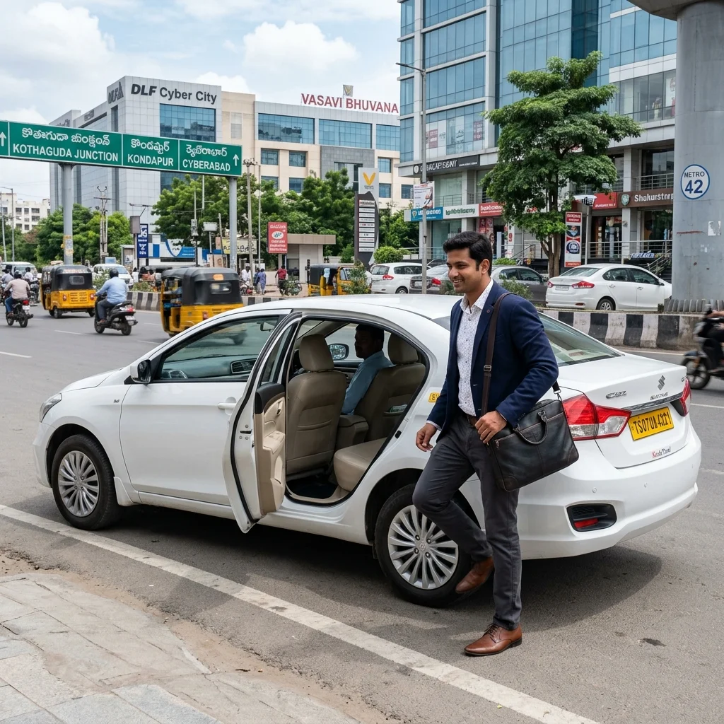 Corporate cab service in Kondapur for office travel